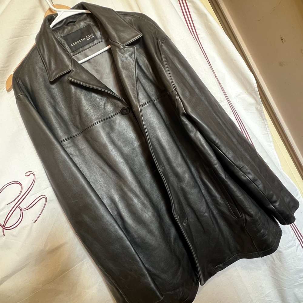 Kenneth Cole Black Leather Jacket for Men